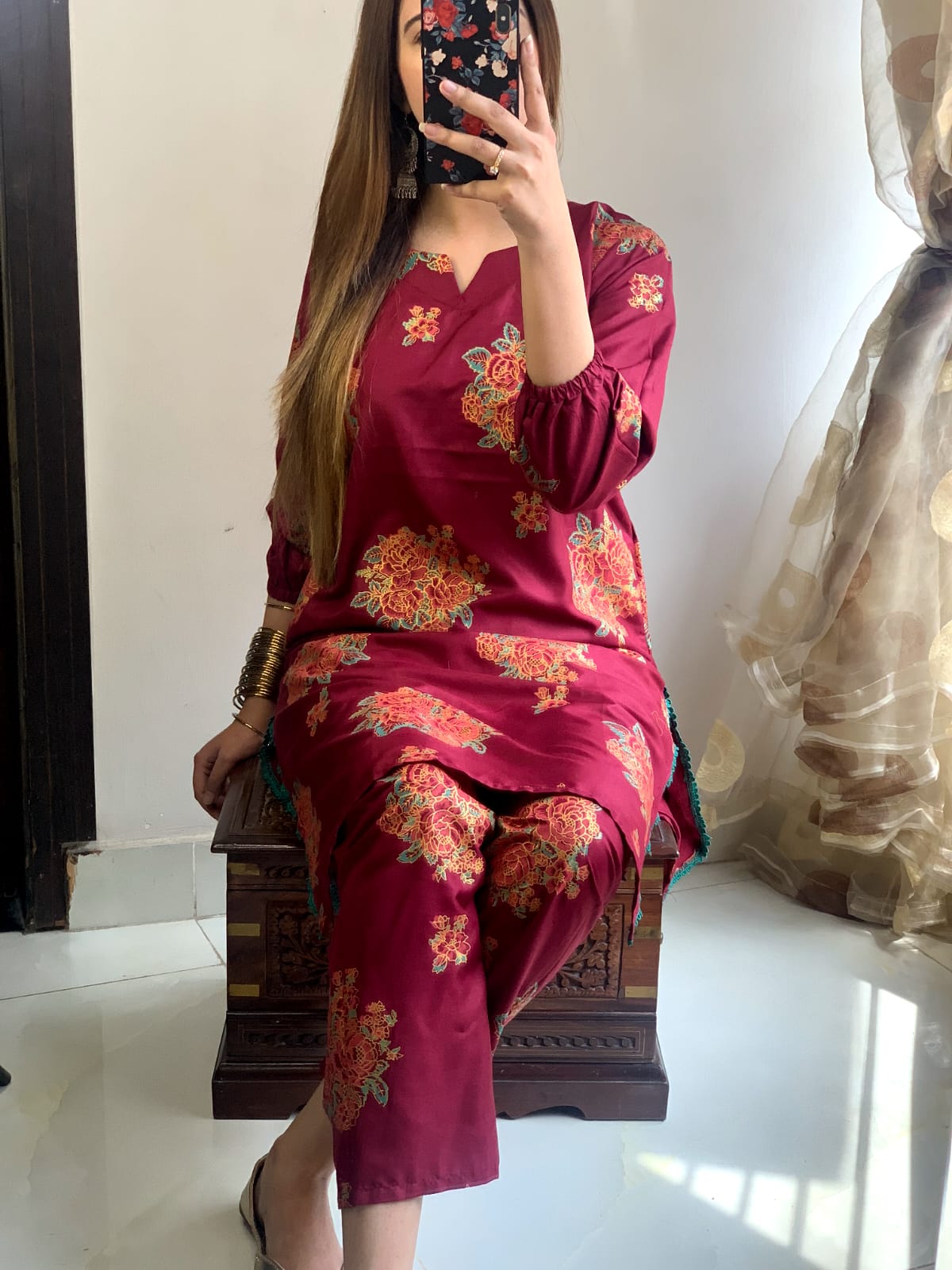 NEW GULAAB DESIGN TWO PIECE SUITS (Arabic  Lawn)